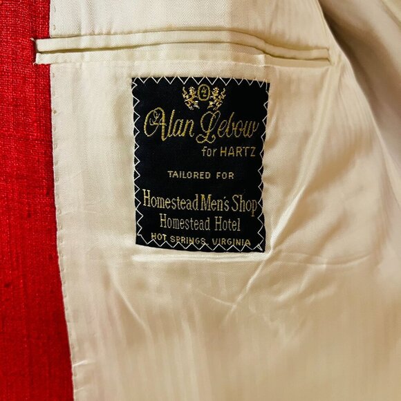 Alan Lebow for Hartz Mens Silk Woven Knit Buttoned RED Blazer Sport Coat Size 44 - Picture 13 of 16